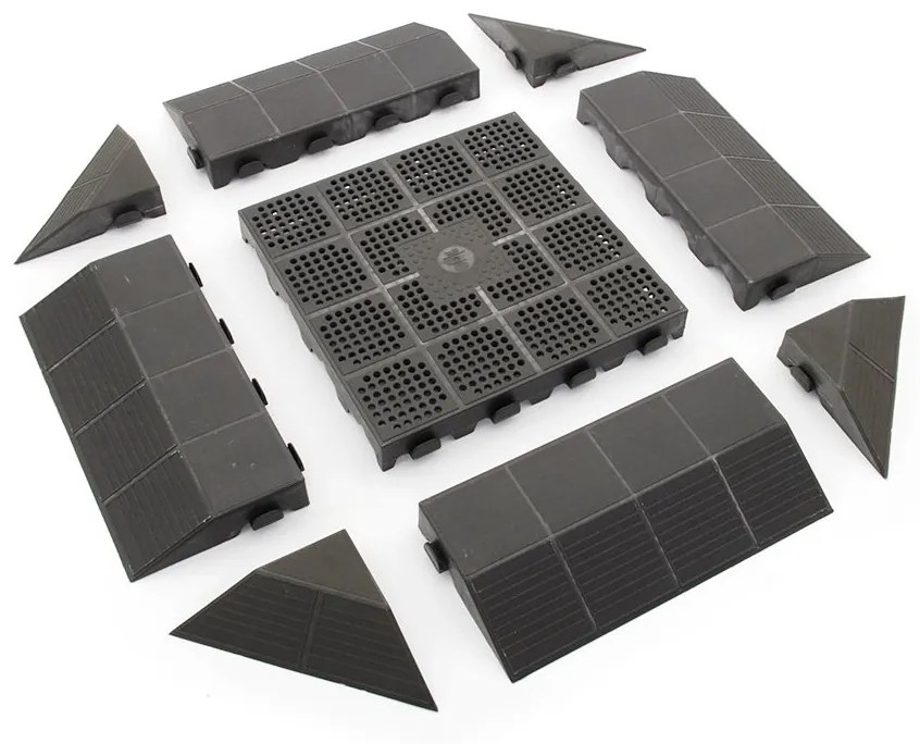 Plastová dierovaná dlažba Linea Combi 40 x 40 x 4,8 cm, tmavo hnedá