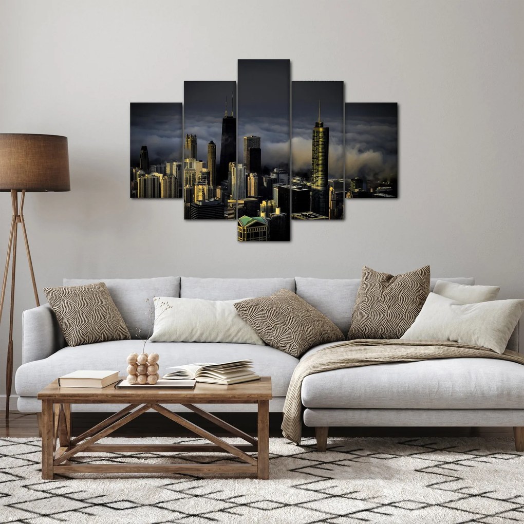 Obraz mesta v oblakoch (150x105 cm)