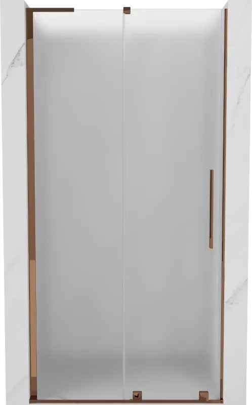 Mexen Velar L, posuvné sprchové dvere do otvoru 100 cm, 8mm sklo námraza, ružové zlato, 871-100-003-31-60