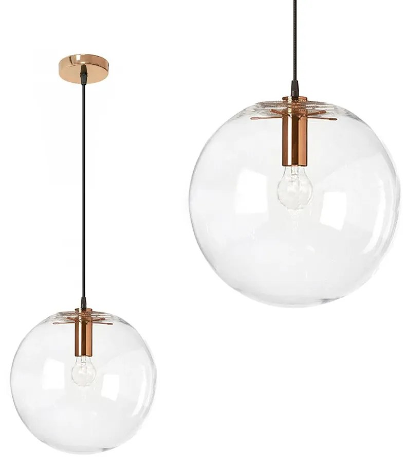 Toolight - Závesné sklenené stropné svietidlo Lassi 20 cm 1xE27, Ružové zlato, OSW-00130
