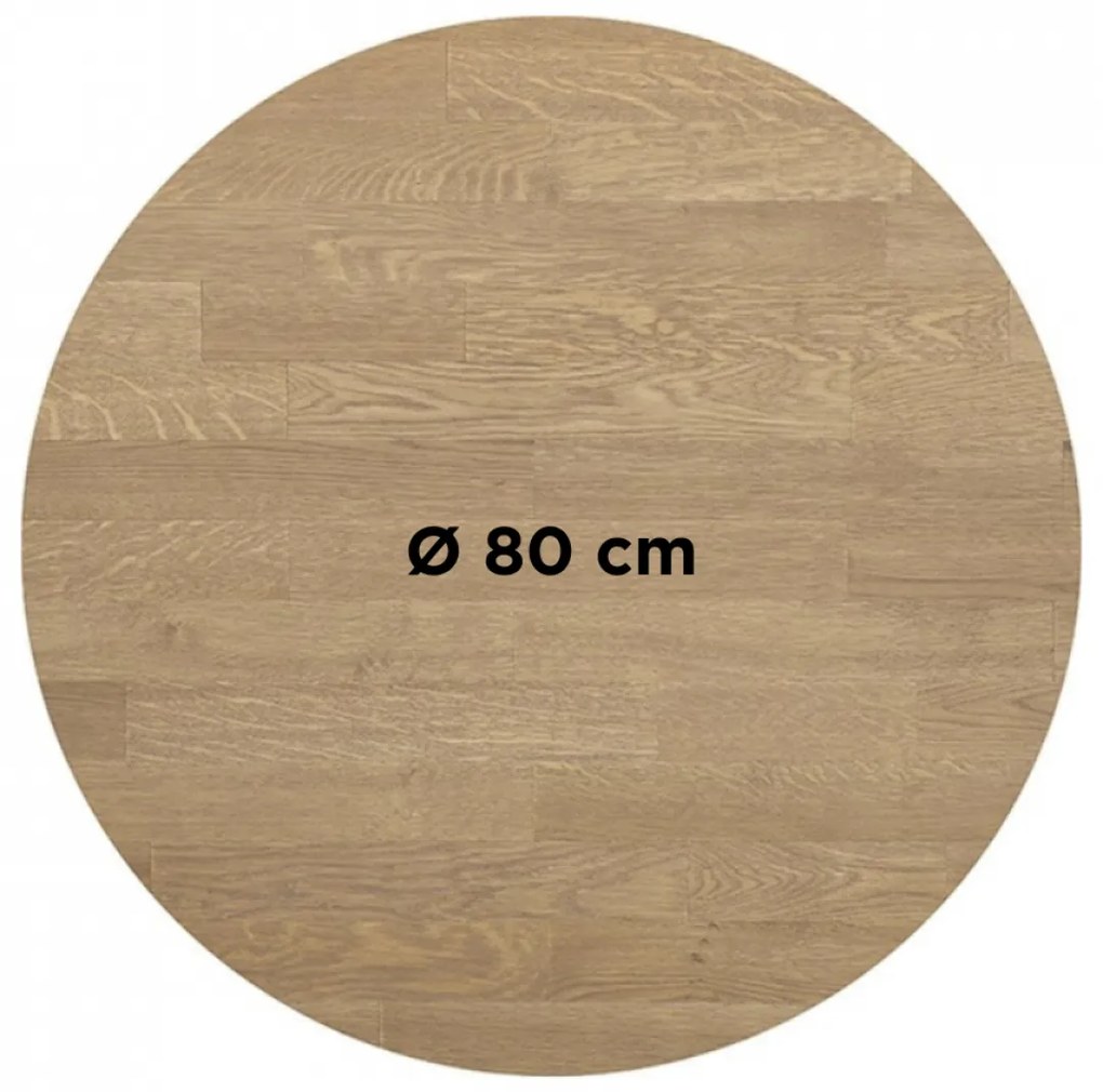 FAMEG OAK 38 MM - MASÍVNA STOLOVÁ DOSKA Ø 80 cm