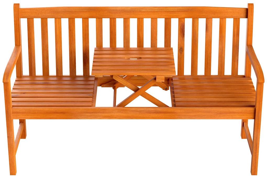 FLORABEST® Záhradná lavička so skladacím stolom z akáciového dreva (100324899)