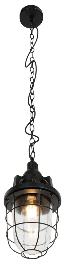 Sada 3 priemyselných závesných svietidiel čiernych - Cabin