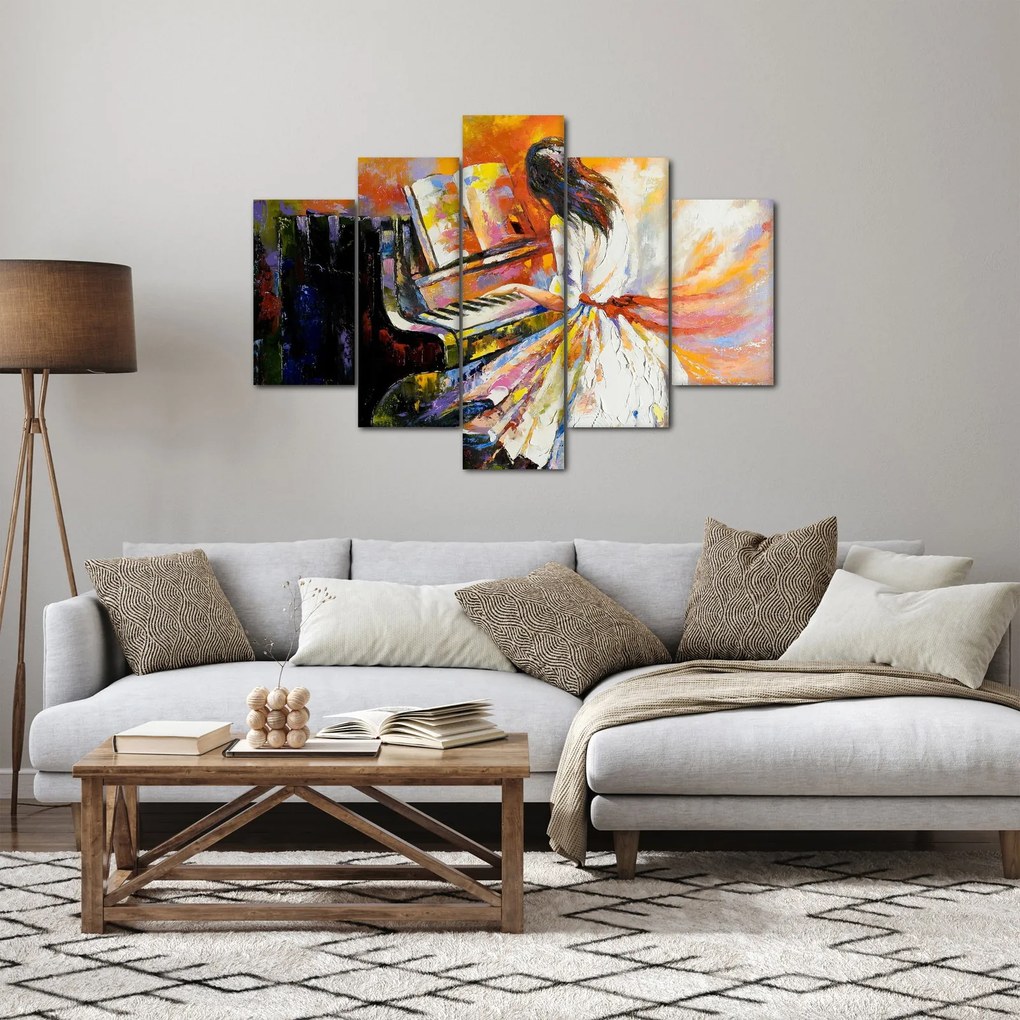 Obraz - Žena hrajúca na piáno (150x105 cm)