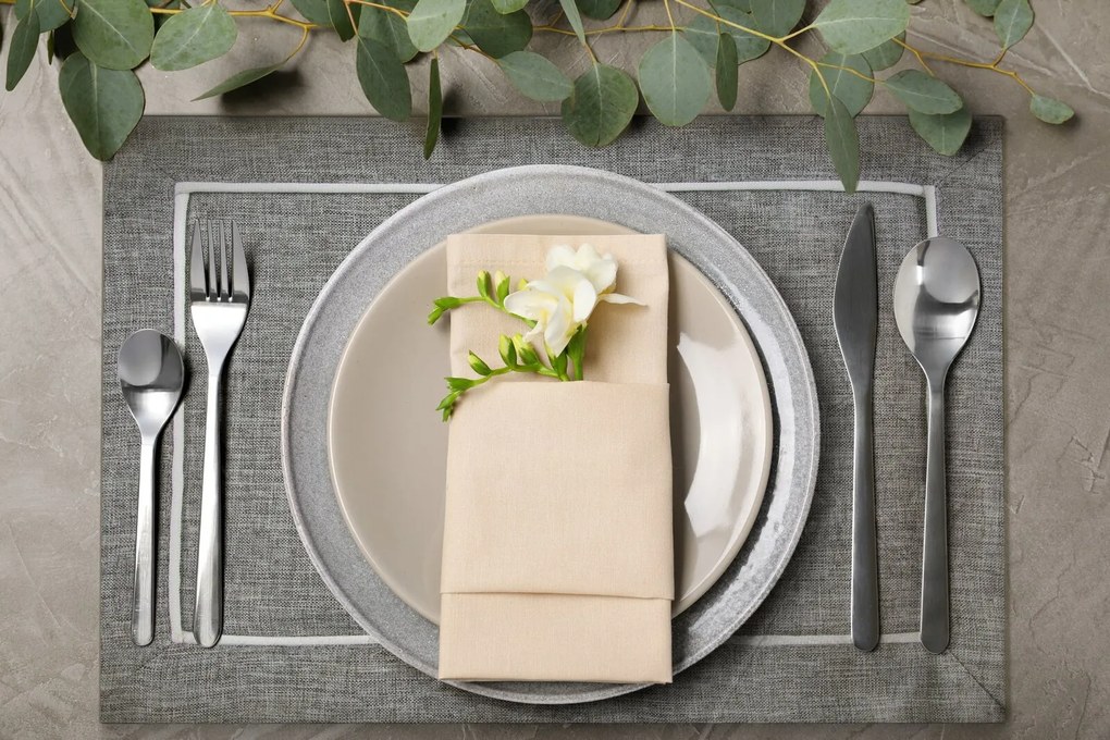 SADA 4 KS PRESTIERANIE NA STÔL MEGI 40X30 CM SIVÁ