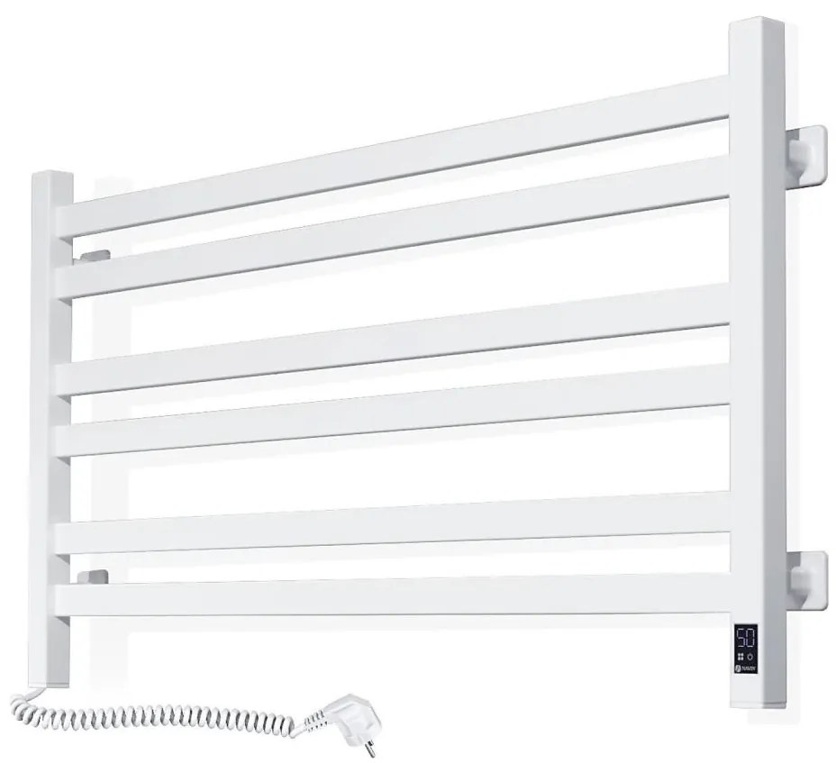 Kúpeľňový rebríkový radiátor s termostatom AVANGARD 300W/230V 50,6 cm IP44, biely, ľavý