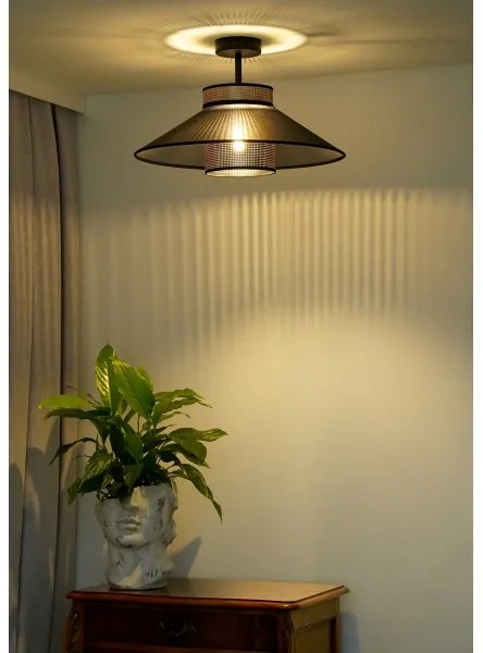 Duolla - Prisadený luster RIO SHINY 1xE27/15W/230V pr. 45 cm čierna/medená