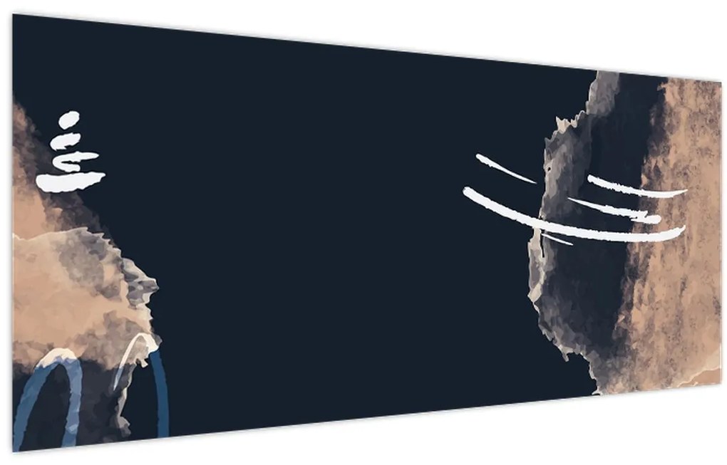 Obraz - Tmavomodrá abstrakcia (120x50 cm)