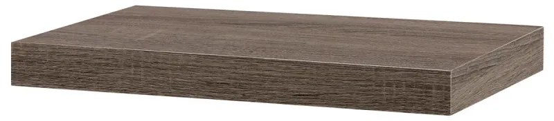 Polička nástěnná 40 cm, MDF, 3D dekor dub sonoma dark, baleno v ochranné fólii
