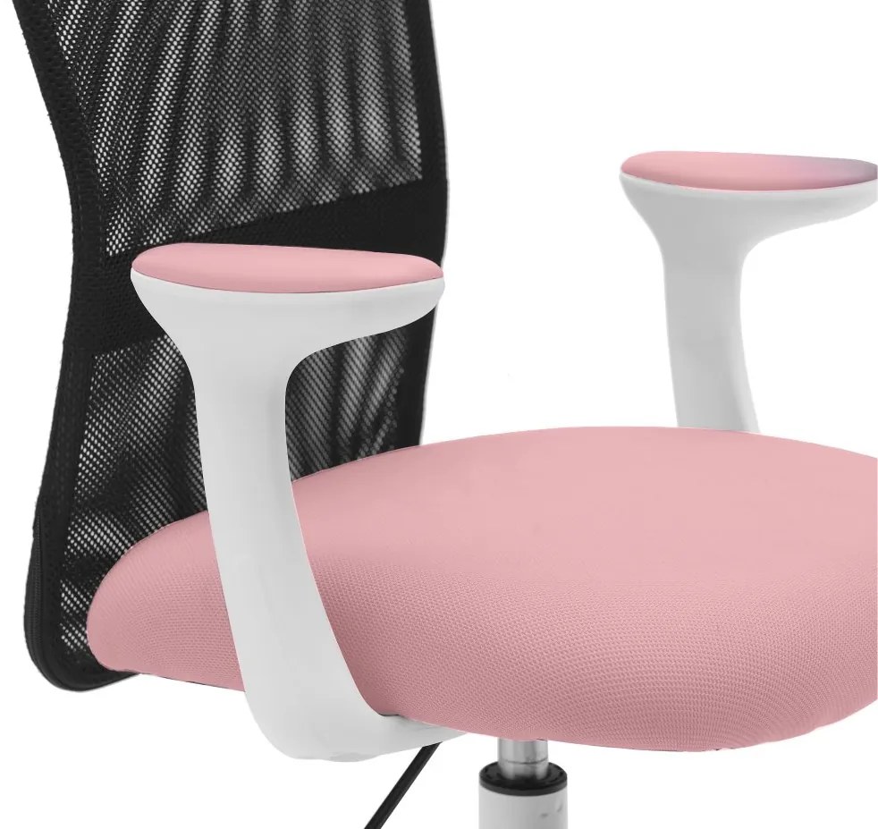 Detská stolička Neoseat MONKEY WHITE s podnožou — látka, biela / svetlo ružová