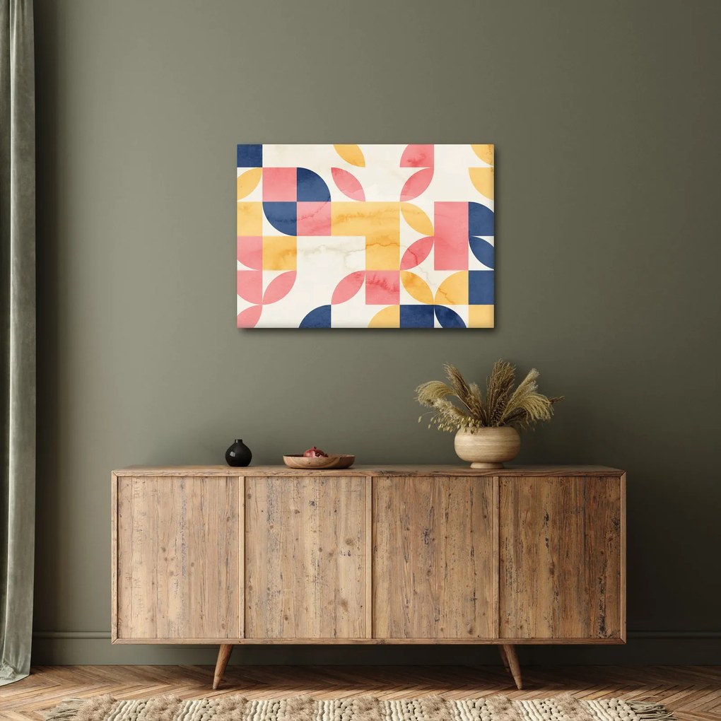 Obraz - Abstrakcia s retro vzormi (70x50 cm)