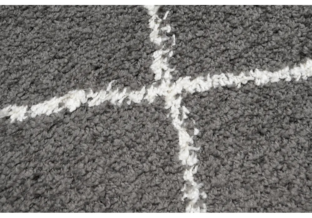 Kusový koberec Shaggy Praka šedý atyp 80x300cm