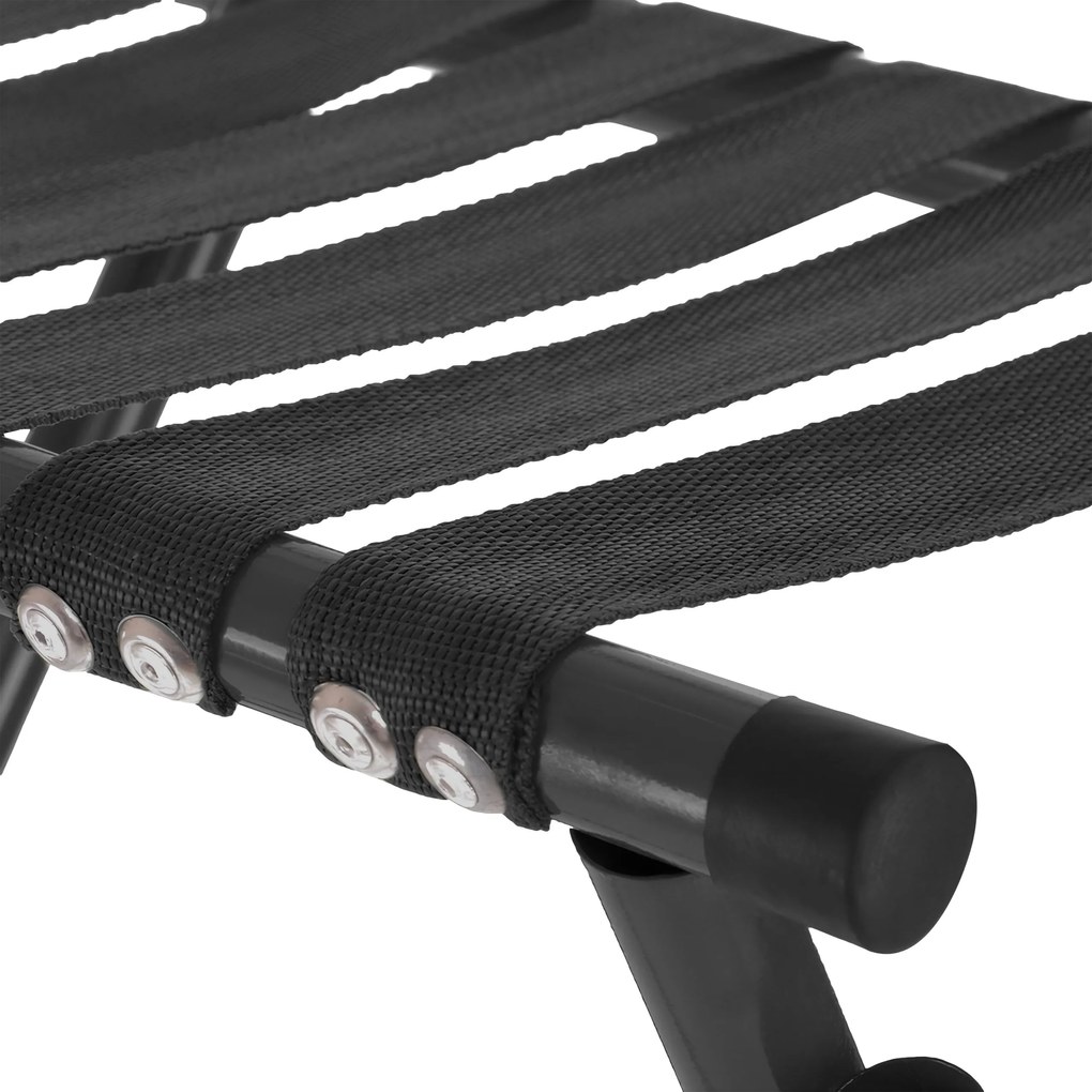 Vergionic 7816 Skladacia turistická stolička s operadlom, nosnosť 100 kg, čierna