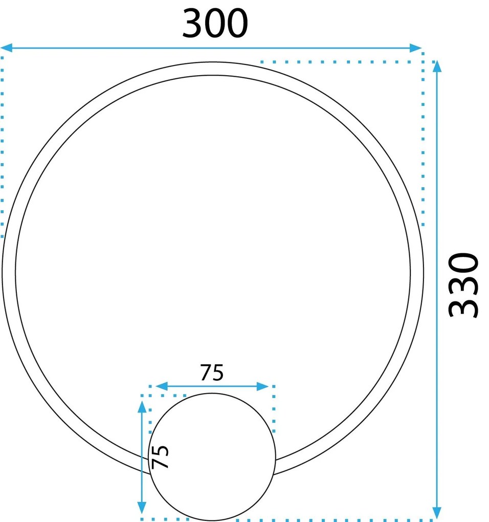 Toolight, LED nástenné svietidlo 30cm 13W APP1384-CW, zlatá lesklá, OSW-00938