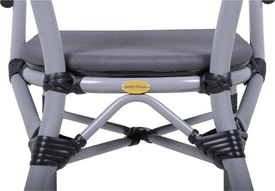 Sivá kovová záhradná stolička Toskana – Garden Pleasure