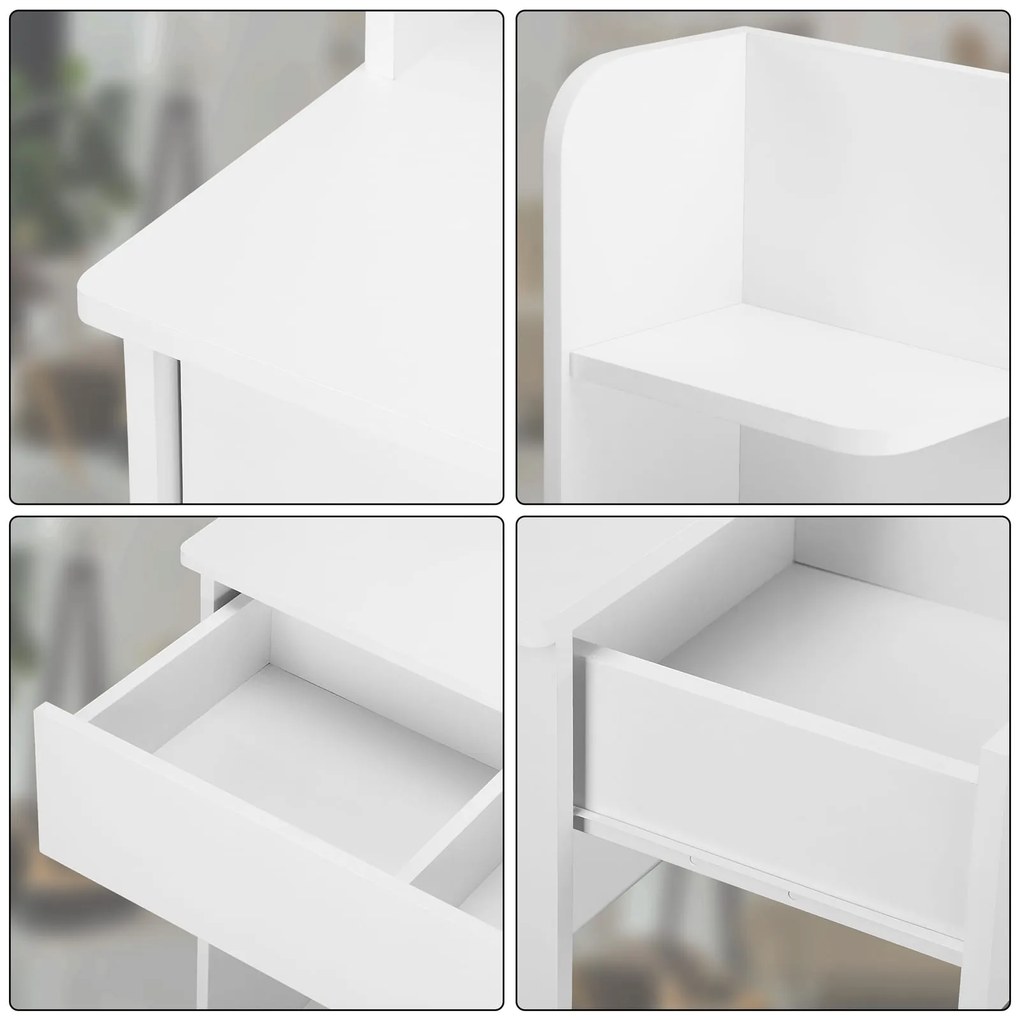 Toaletný stolík LUCIA s osvetlením 108x40x140cm, biela Jurhan