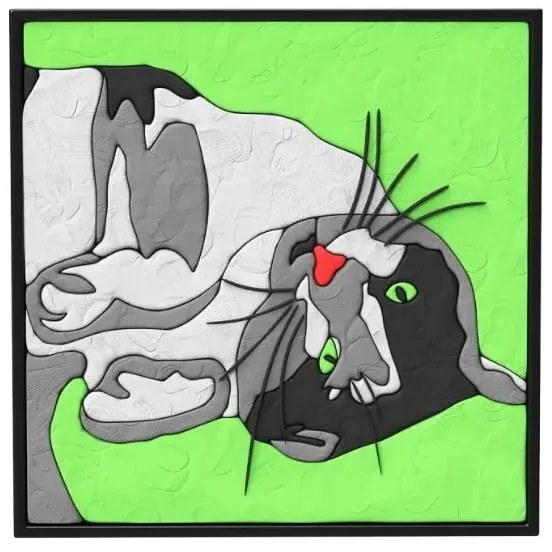 70084 Kreatívna sada na 3D maľovanie hmotou - Mačka 30x30cm