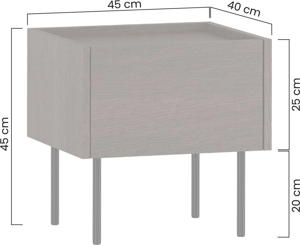 Nočná skrinka Dunari so zásuvkou 45 cm - dub dunin