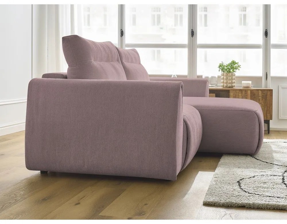 Svetloružová rohová pohovka Aden – Bobochic Paris