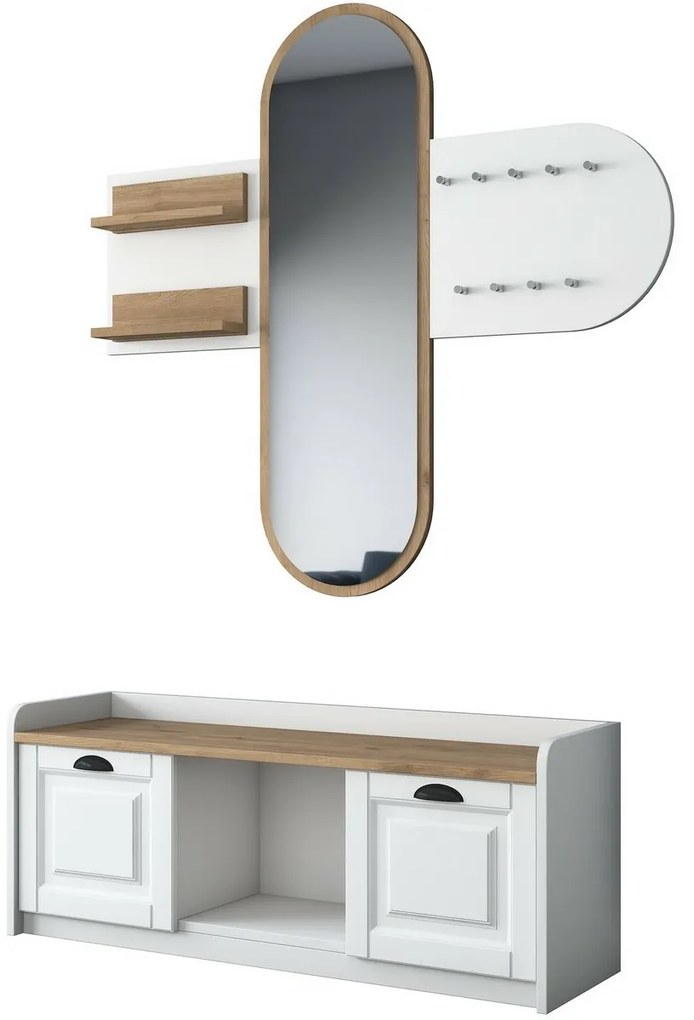Predsieňová zostava Ema White and Walnut