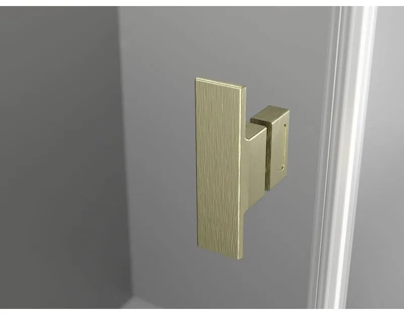 Mexen, Mexen Mist Duo sklápací sprchový kút 85 x 75 cm, transparentný, brúsené zlato - 8A4-085-075-55-00