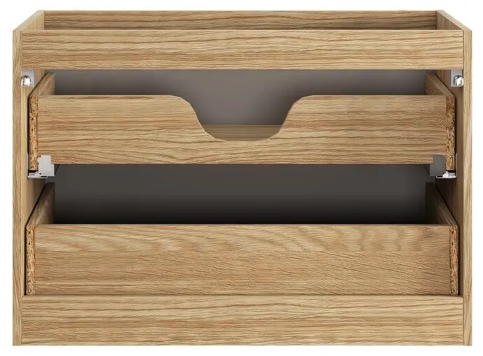 Závesná umývadlová skrinka Luxor béžová s doskou 80 cm béžová/dub olejovaný