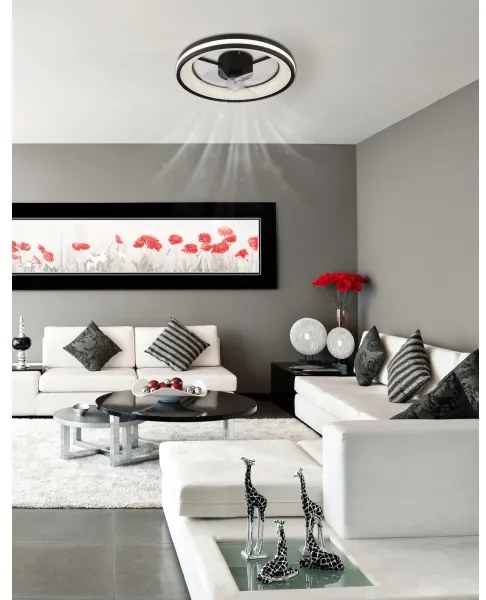 Globo 03651 - LED Stropné svietidlo s ventilátorom GATIAN LED/30W/230V čierna + DO