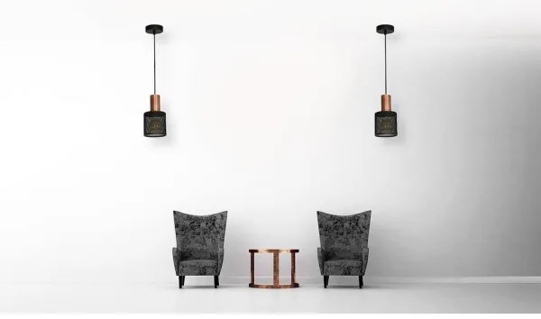 Luster na lanku ARES BLACK 1xE27/60W/230V