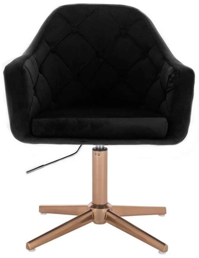 LuxuryForm DESIGN Kreslo ANDORA VELUR na zlatom kríži - čierne