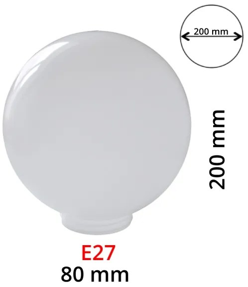 Náhradné tienidlo mliečne pre svietidlá PARK E27 pr. 20 cm