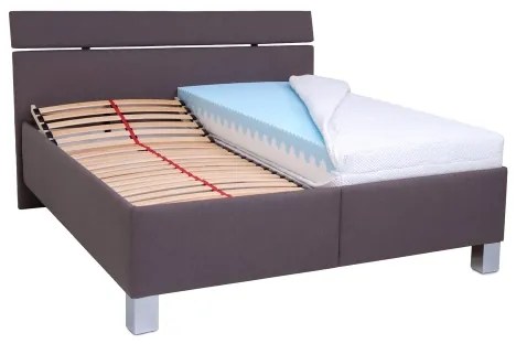 Čalúnená posteľ ALIS 180×200 cm s matracom a úložným priestorom, hnedá