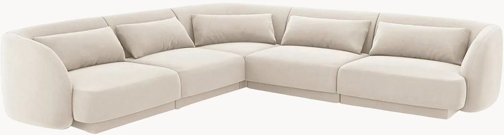 Obojstranná rohová pohovka v zamatovom vzhľade Tulum (5-miestna)