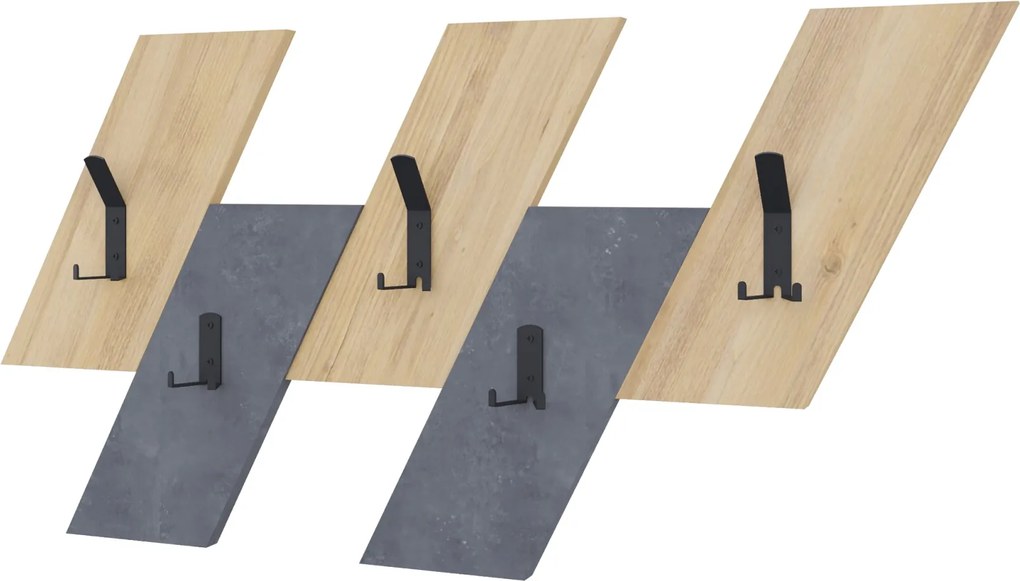 Predsieňový vešiak Houseland Livy dub zafírový/retro sivý