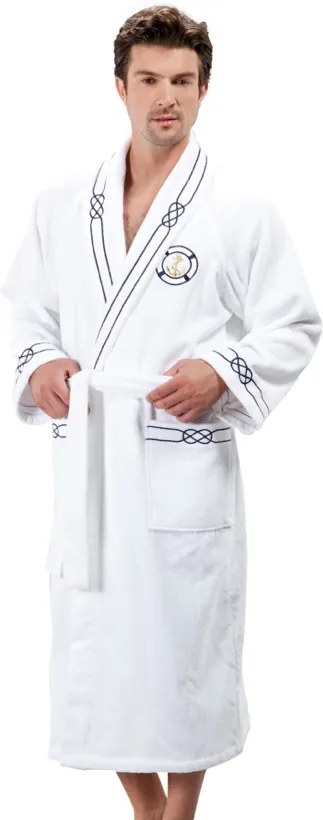 Soft Cotton Luxusný pánsky župan + uterák + papuče MARINE MAN v darčekovom balení