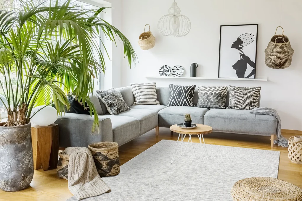 Šnúrkový koberec SIZAL PATIO 3077 Romby, plocho tkaný, béžovo - sivý