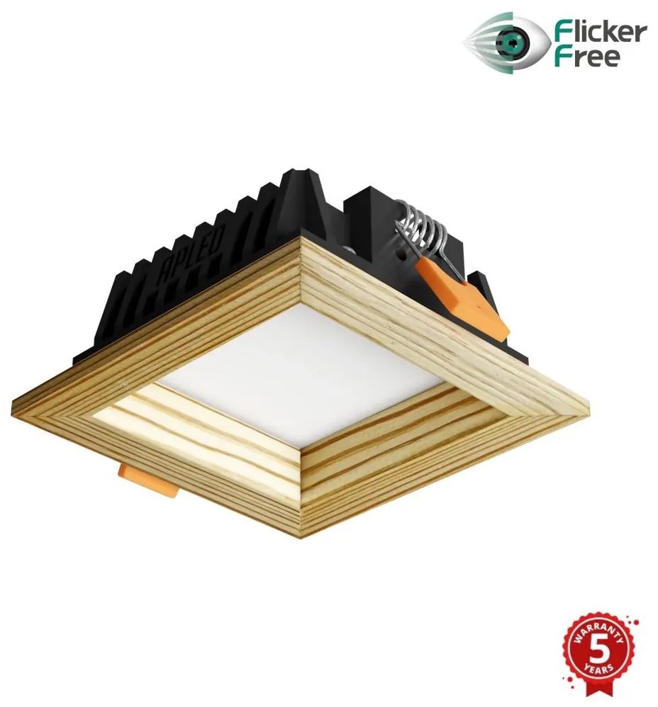 APLED - LED Podhľadové SQUARE WOODLINE LED/3W/230V 4000K 9x9 cm borovica masív