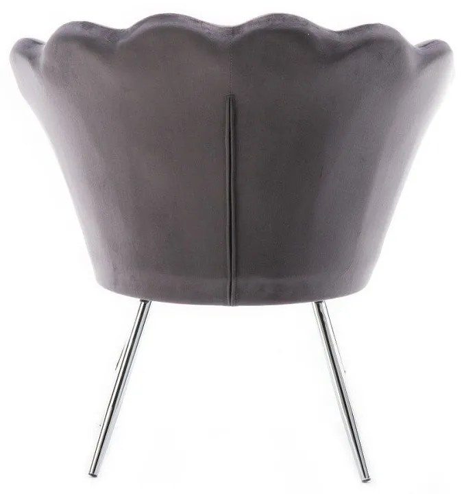 LuxuryForm DESIGN Kreslo FREY VELUR so striebornými nohami - tmavo šedé