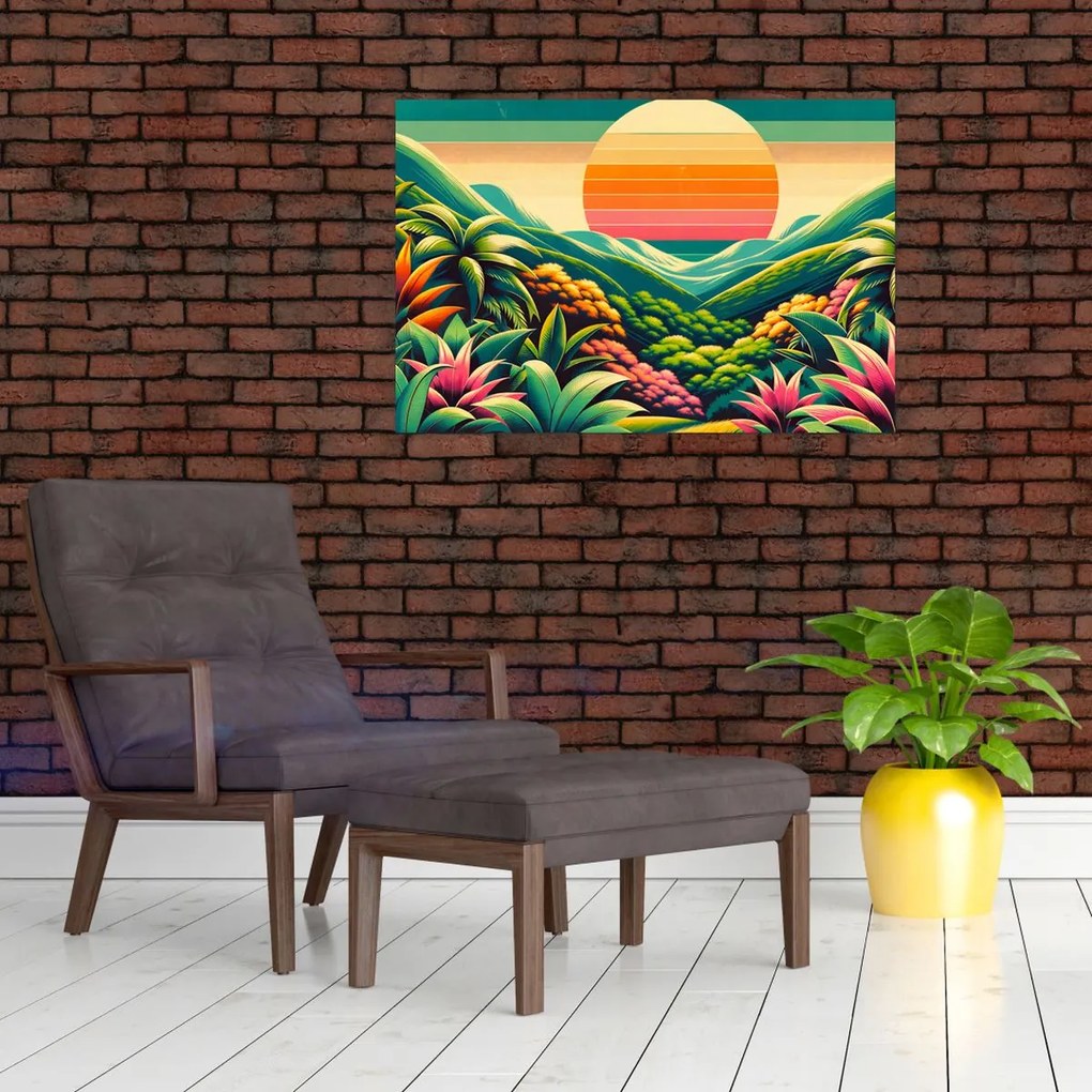 Obraz - Pestrofarebný západ slnka (90x60 cm)