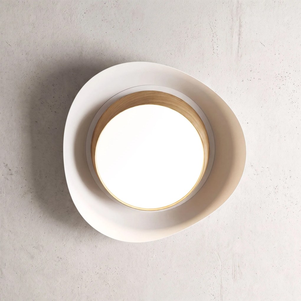 Toolight Toolight, APP1930-C, LED stropné svietidlo organického tvaru, 37 × 37,5 cm, 20 W, 4000 K, biela / dekor dreva, OSW-63003