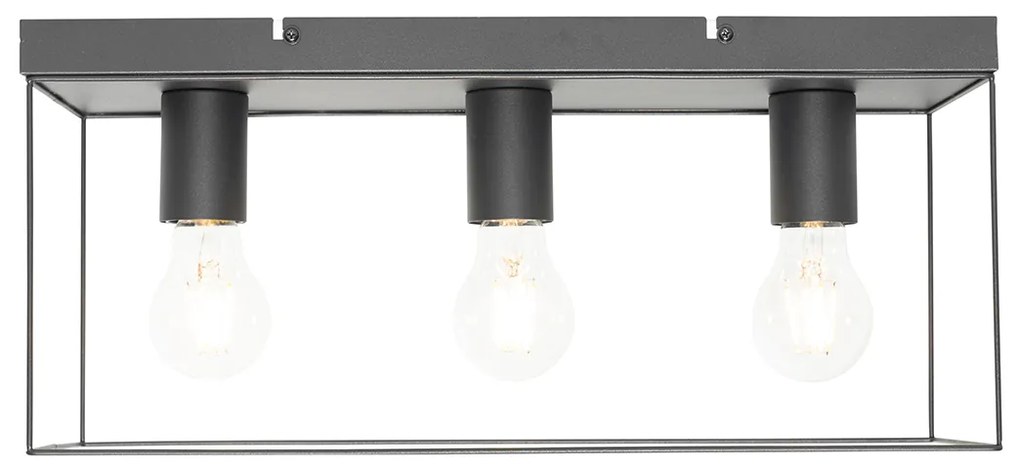 Minimalistické stropné svietidlo čierne 3-svetlo - Kodi