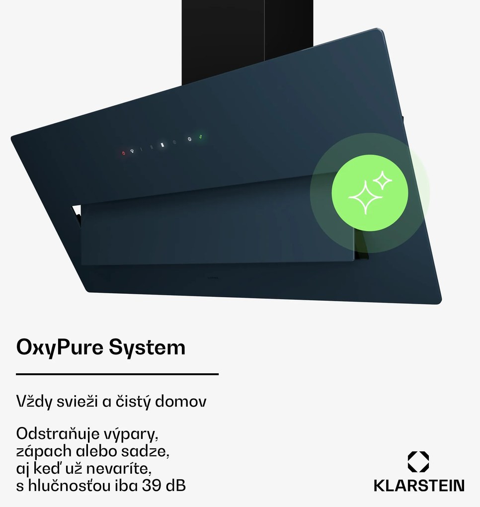Klarstein SleekAir digestor, A+++, 717 m³/h, dotykové ovládanie, 90 cm