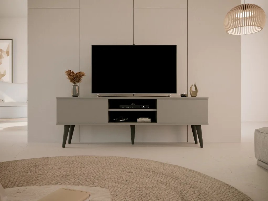 Drevený TV stôl o šírke 160 cm TORONTO šedý