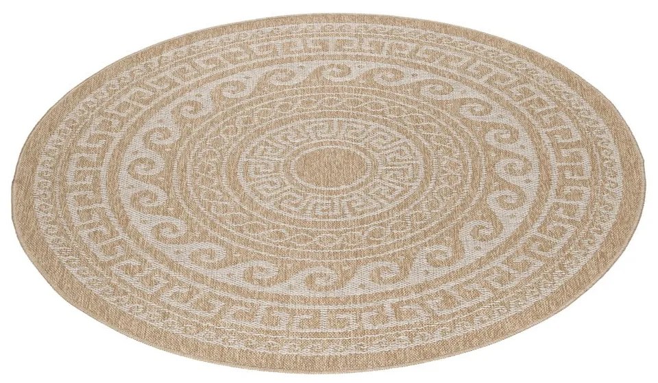 Béžový okrúhly vonkajší koberec ø 80 cm Comilla – Ayyildiz Carpets