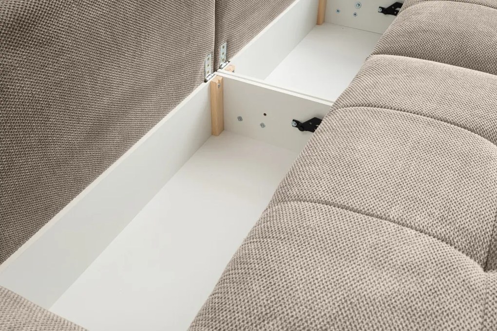 Priestranná pohovka Nube, béžová štruktúrovaná látka