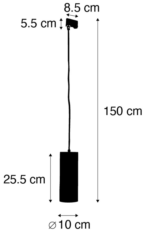 Dizajnové závesné svietidlo biele vrátane adaptéra na lištu 3-fázové - 3-Phase Tubo
