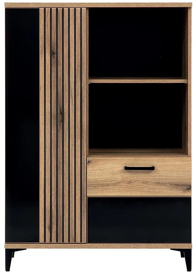 Skrinka Aris As05 Dub/Čierna