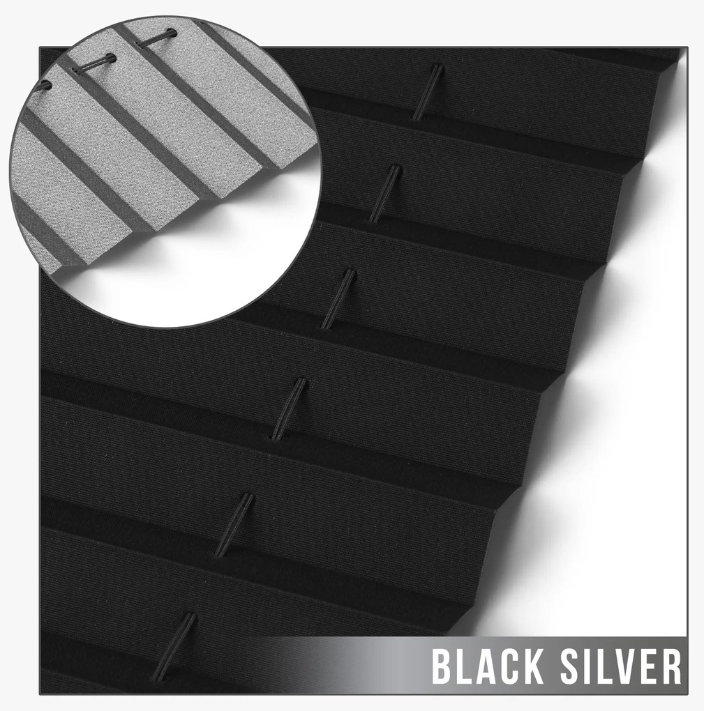 Dekodum Neinvazívna termoizolačná plisovaná roleta black silver Šířka (cm): 58