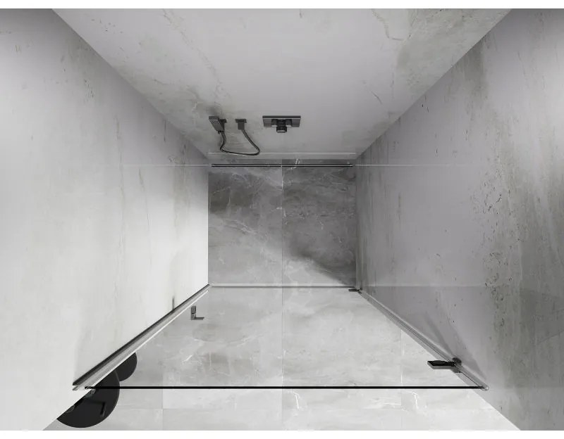 Mexen, Mexen Lunar-B otočné pravé sprchové dvere 65 cm, transparentné, brúsený nikel - 832-065-000-97-00-P