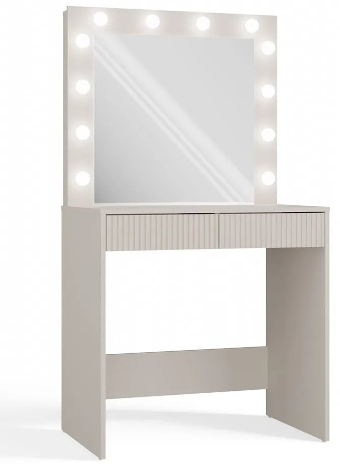 Toaletný stolík Micras Slim 1 (kašmír) (so zrkadlom) (s LED osvetlením). Akcia -19%. Vlastná spoľahlivá doprava až k Vám domov. 1132475