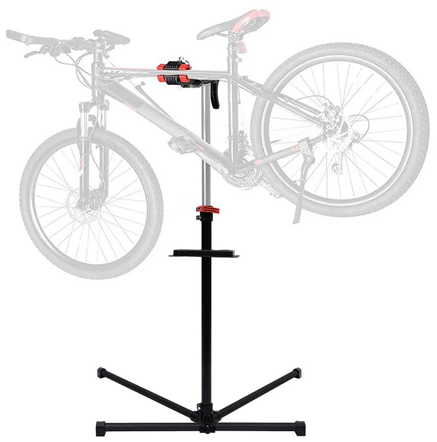 Montážny stojan na opravu bicyklov s držiakom náradia navyše